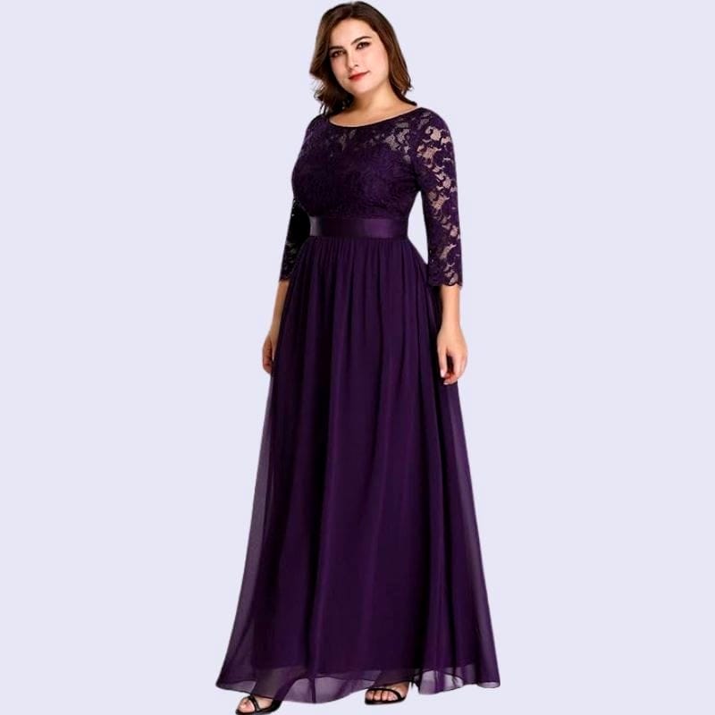 plus size purple party dress