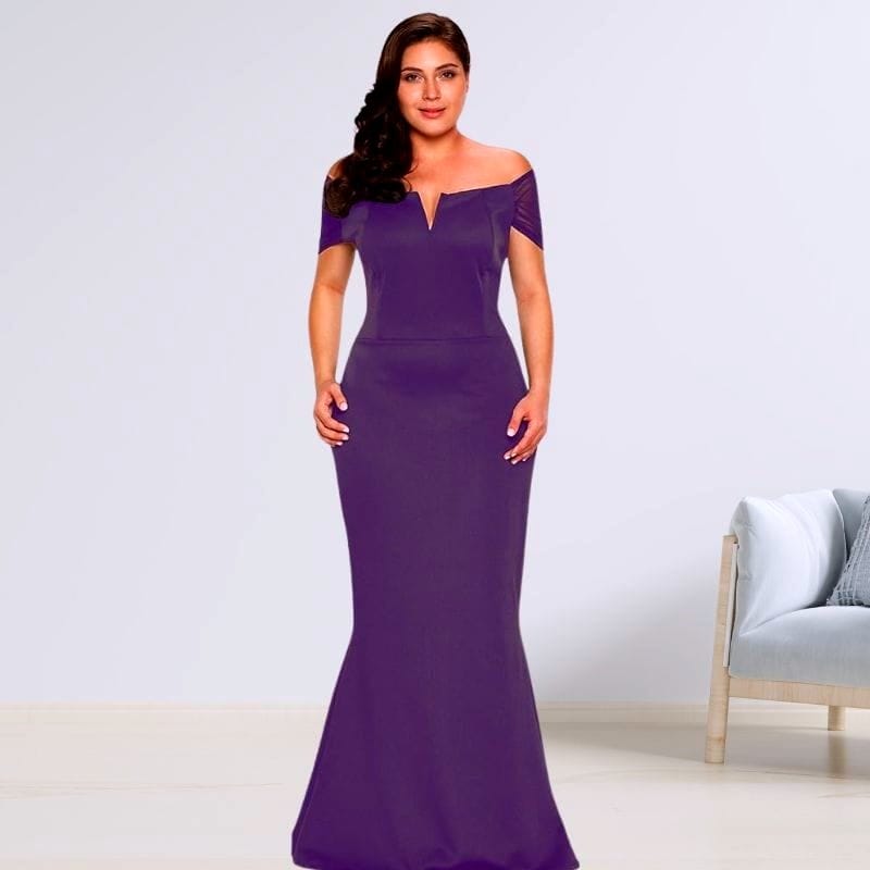 plus size purple party dress