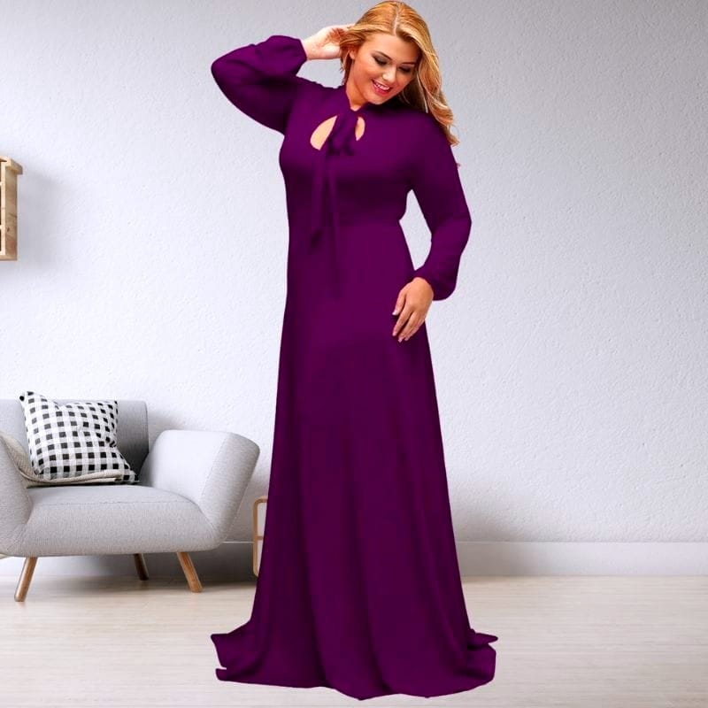 plus size purple party dress