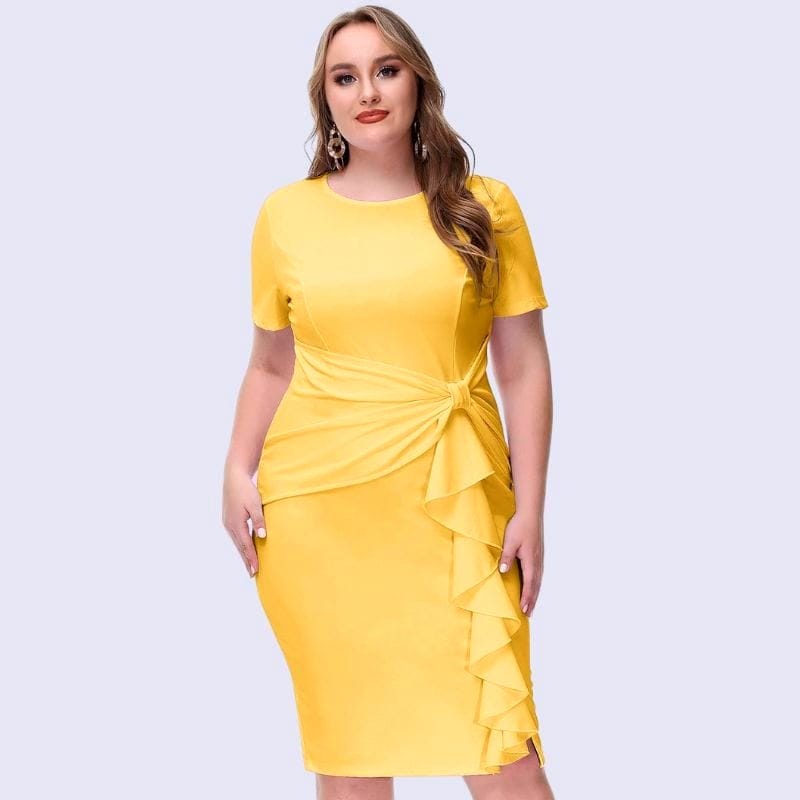 plus size yellow dress