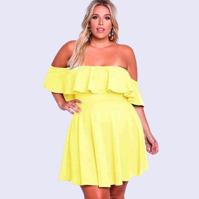 plus size yellow dress