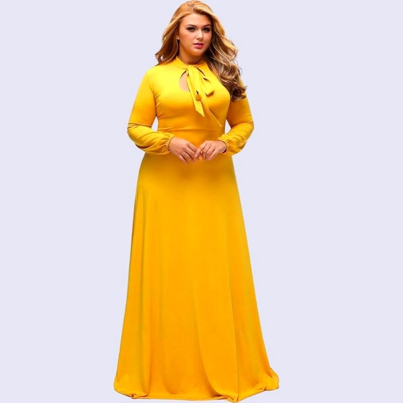 plus size yellow dress