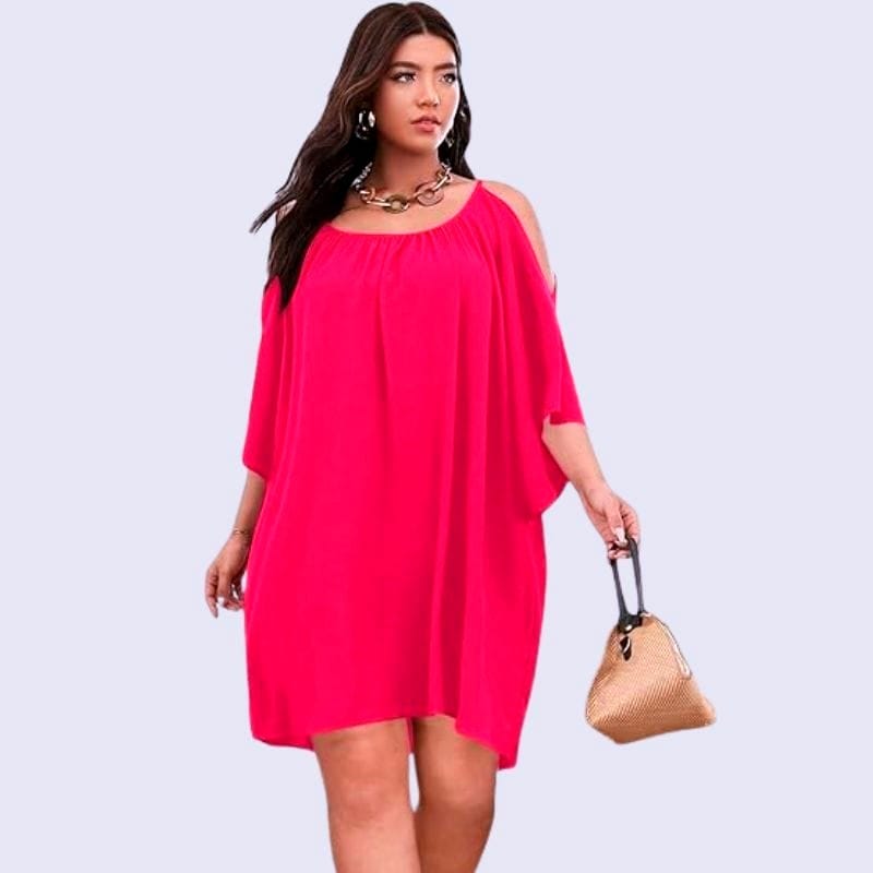hot pink plus size dress