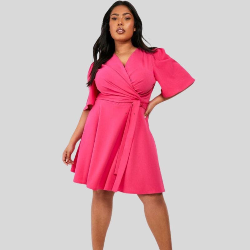 hot pink plus size dress