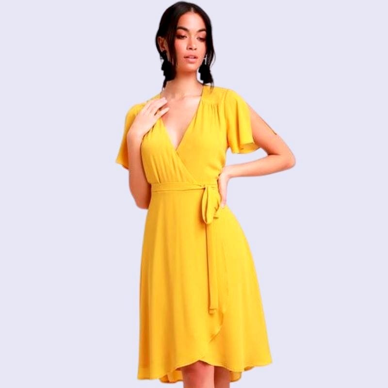 plus size yellow dress