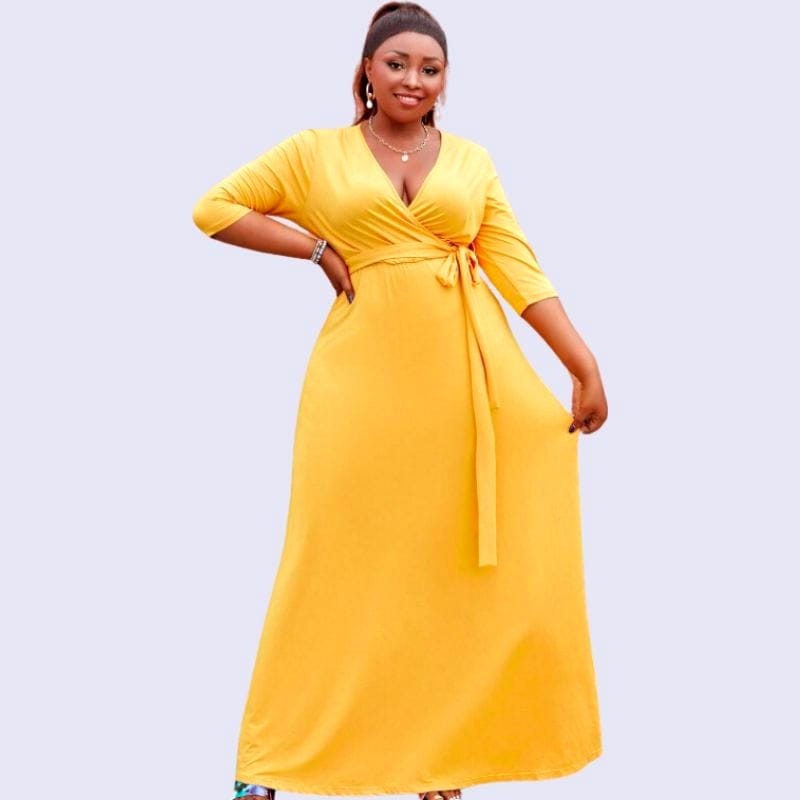 plus size yellow dress