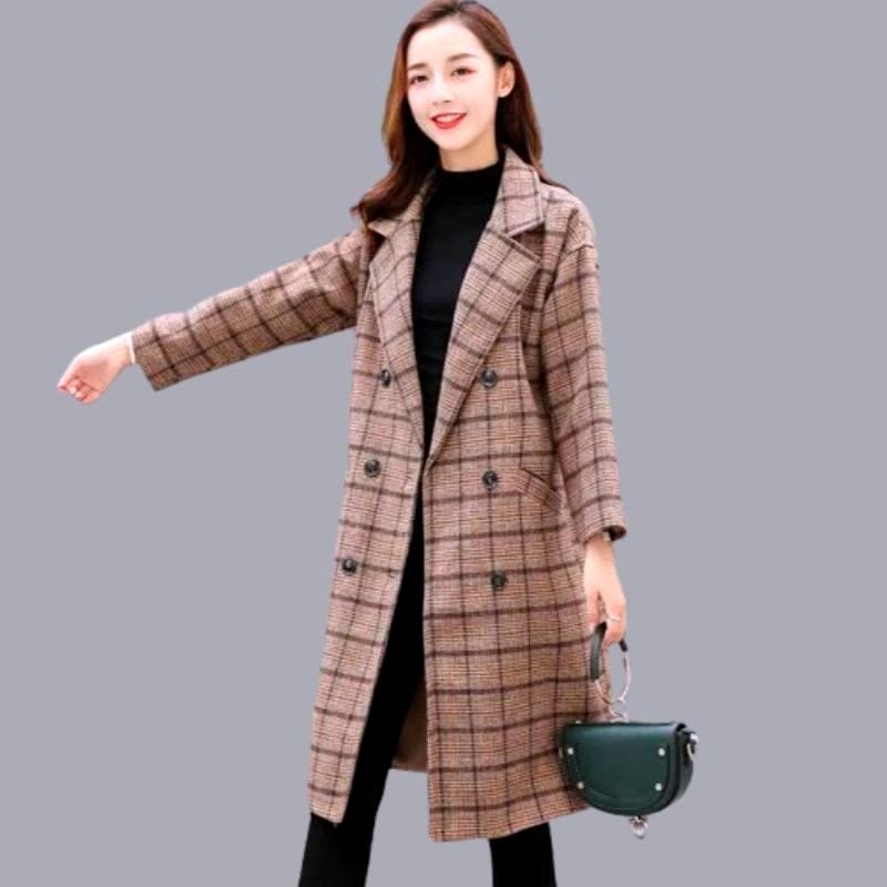 Plaid Trench Coat