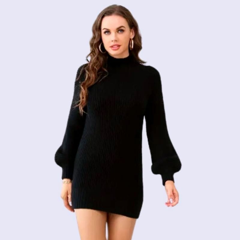 black sweater dress outfit