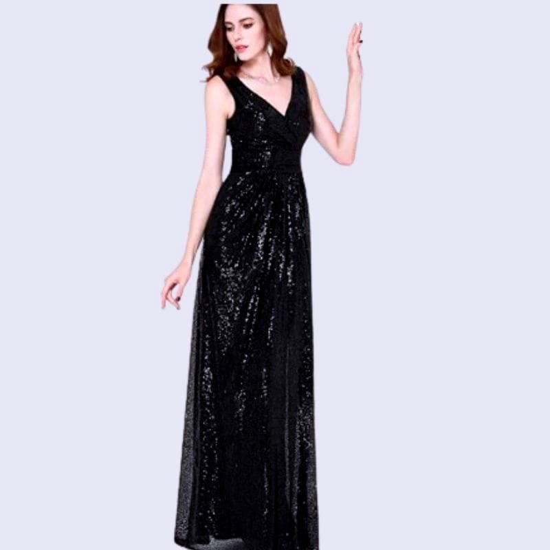 black sequin party dress