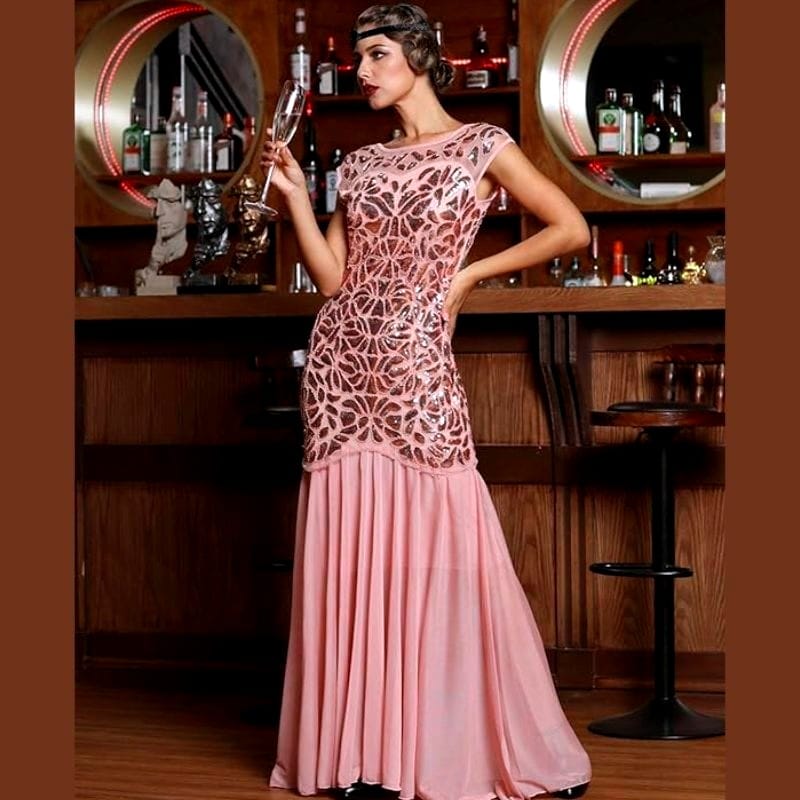 pink sequin dress