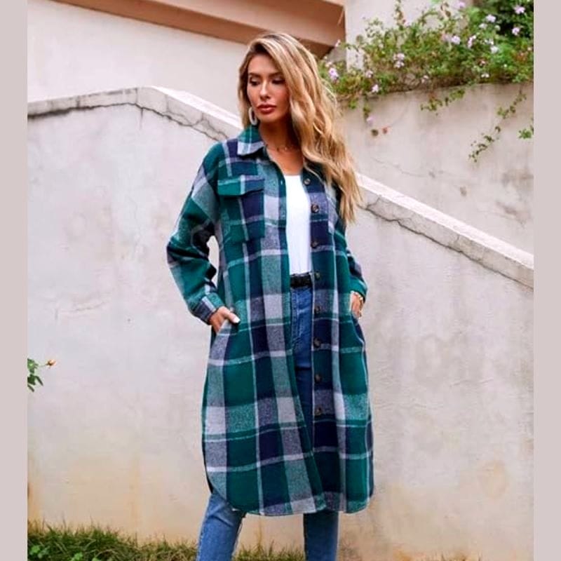 plaid trench coat