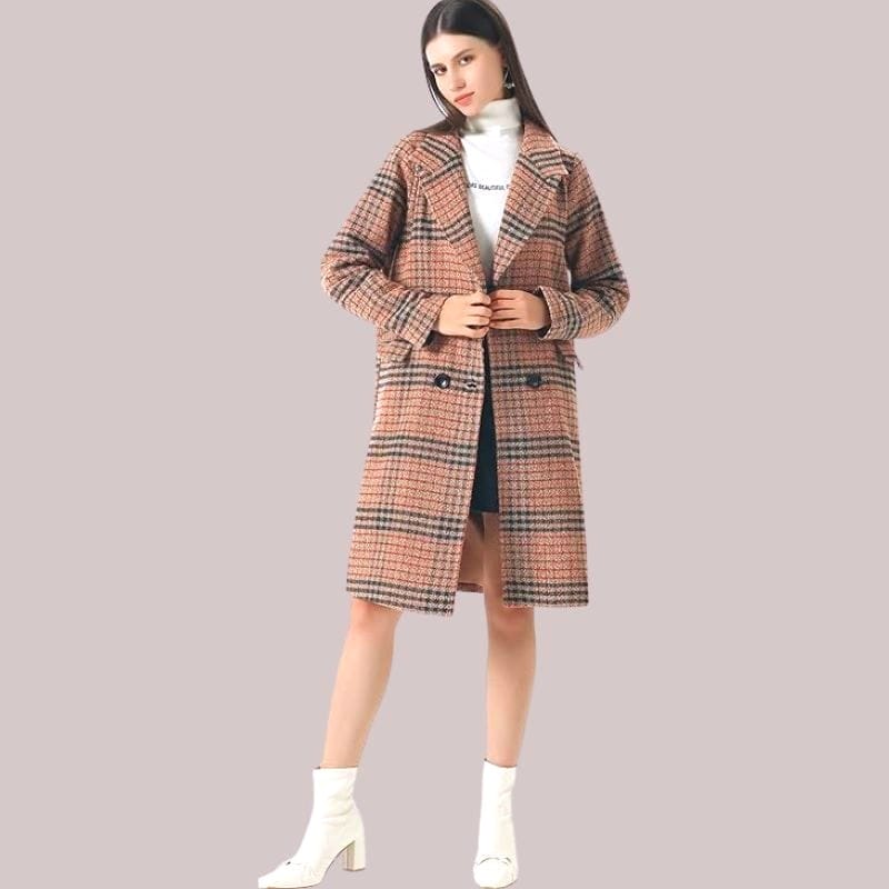 plaid trench coat
