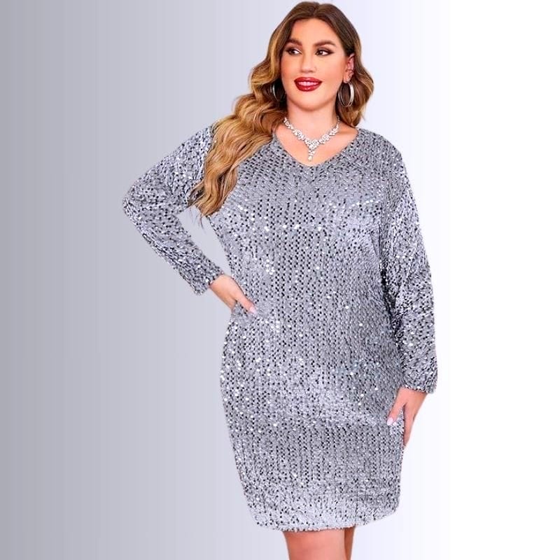 silver plus size dress