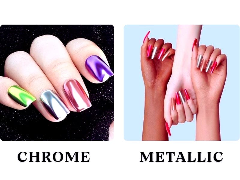 What is the difference between chrome and metallic nail polish