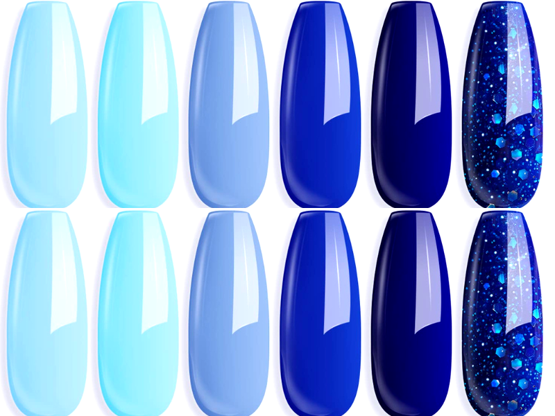 Are there different shades of blue gel nail polish 