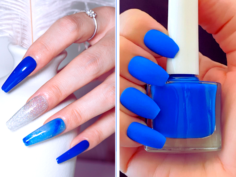 How does blue gel nail polish differ from regular nail polish?