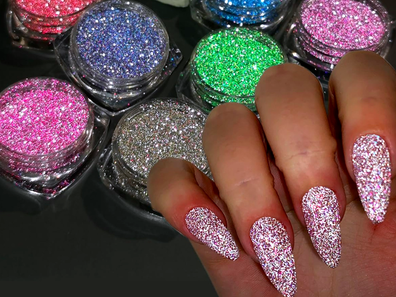 How do you use nail glitter powder