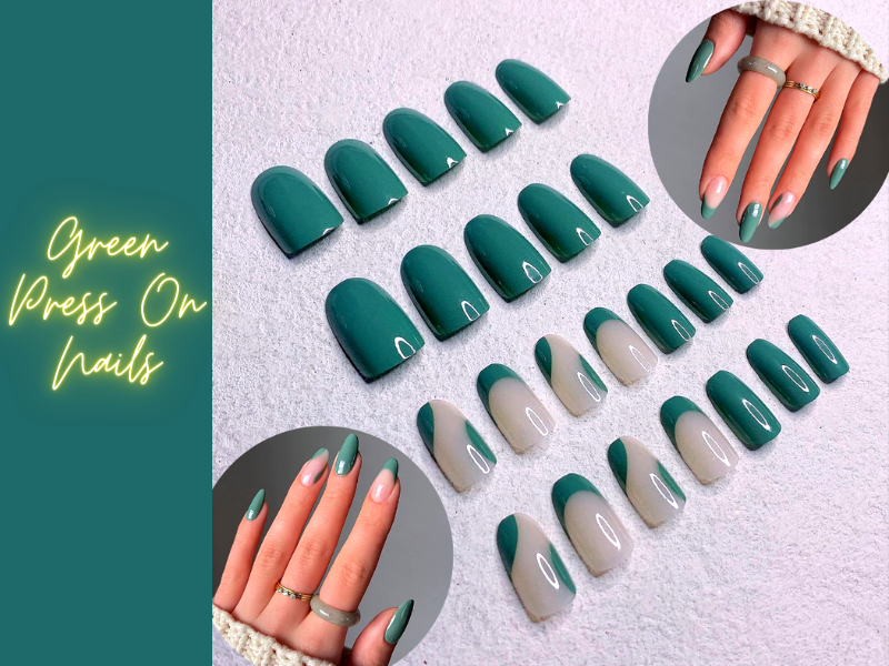 What are green press on nails made of