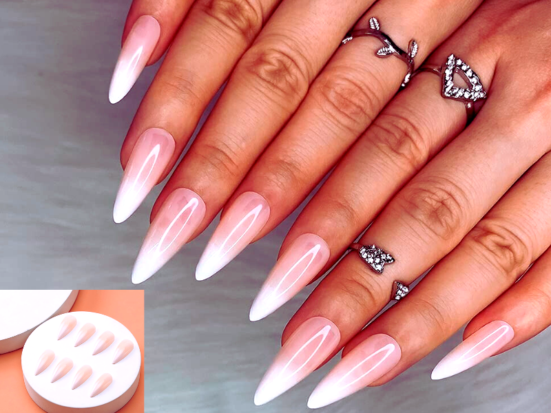 What defines ombre stiletto nails