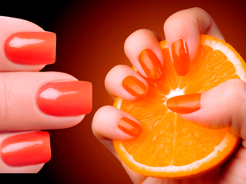  What does orange color nails mean