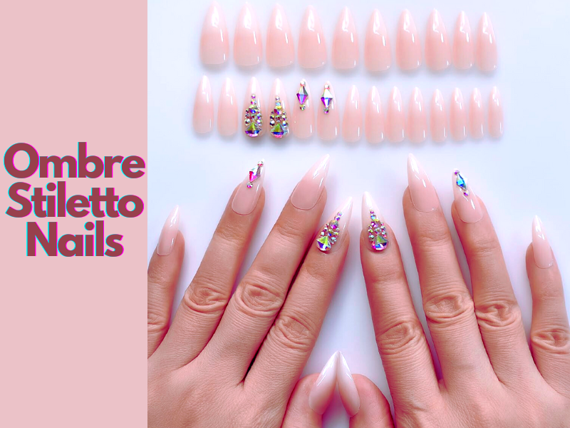 What defines ombre stiletto nails