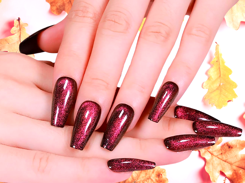 fall chrome nails