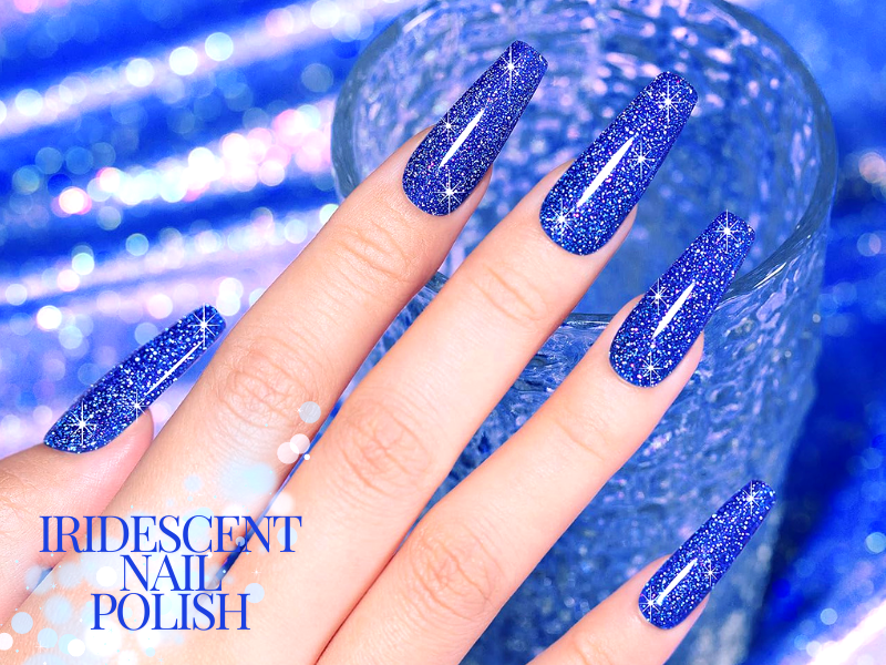 iridescent nail polish glitter effect