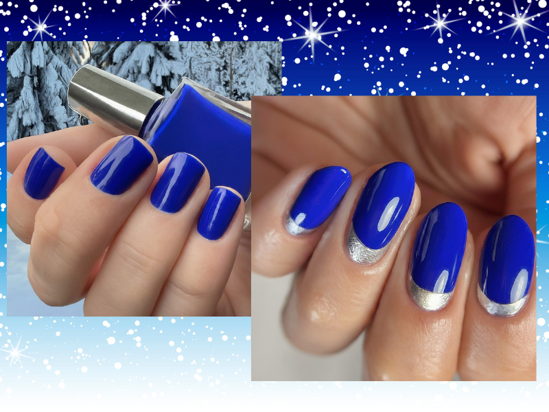 winter blue nails