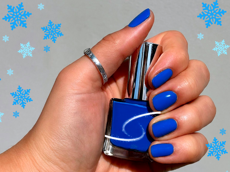 winter blue nails