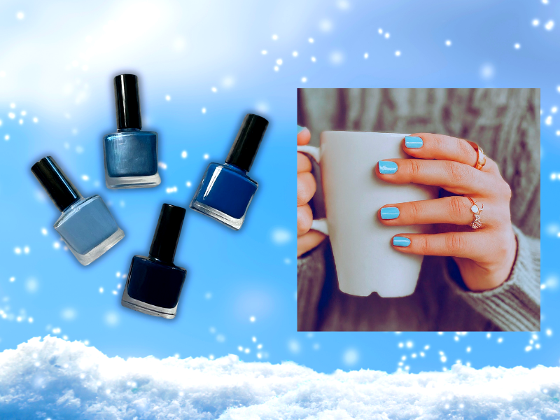 winter blue nails