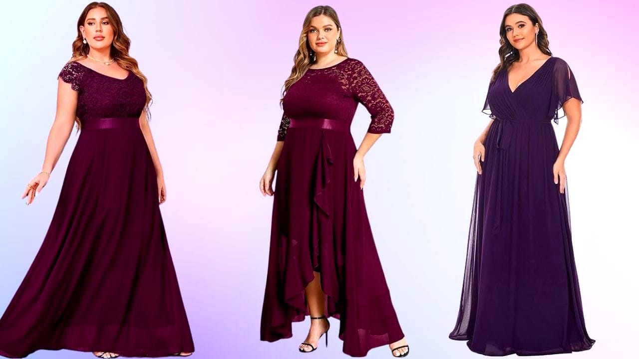 plus size purple party dress