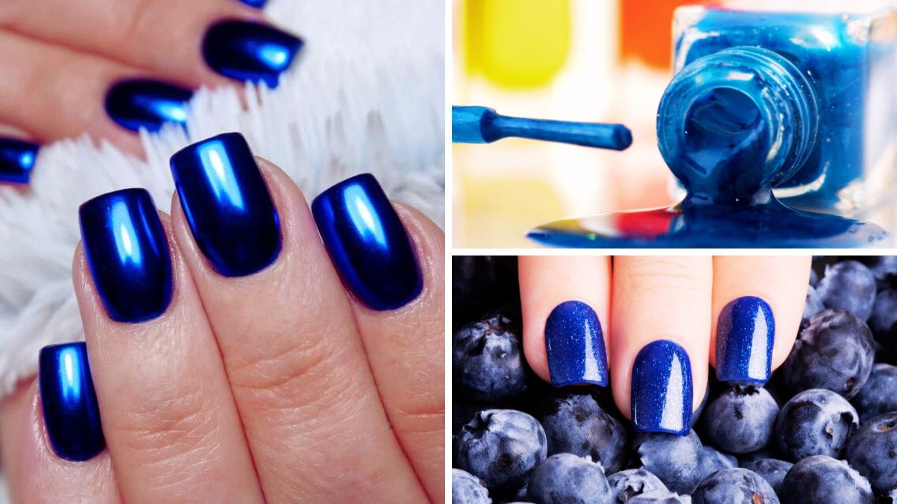 blue nail polish 