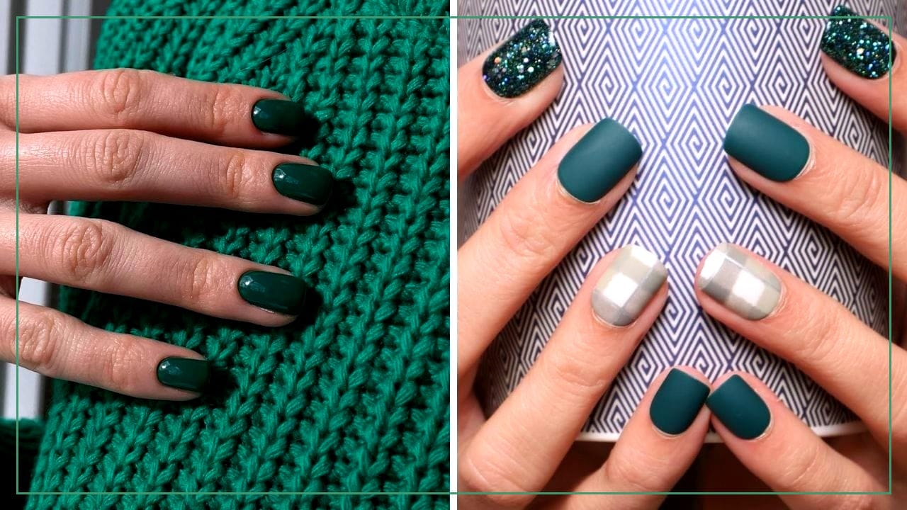 What color goes with dark green nails