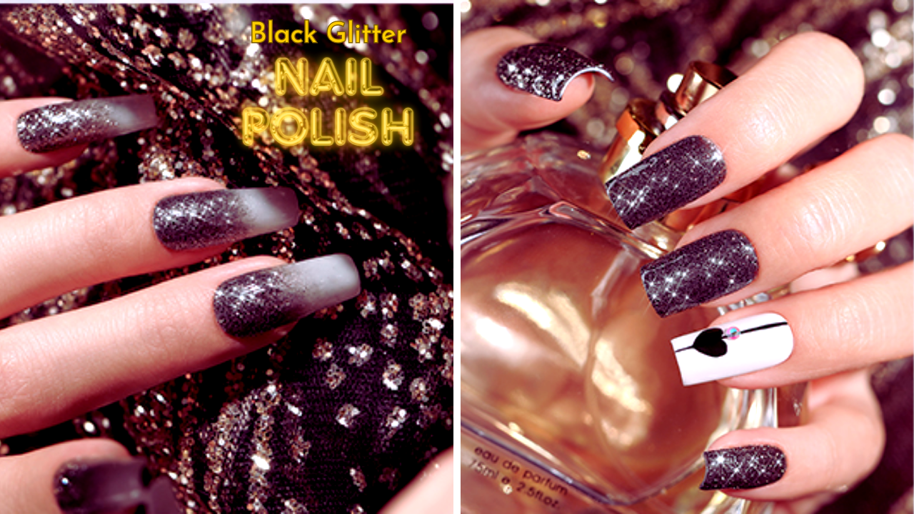 black glitter nail polish