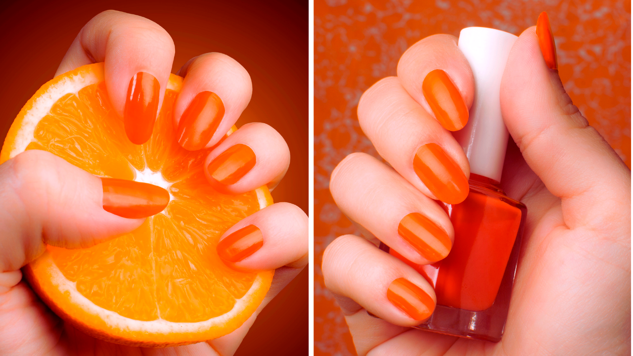 neon orange nails