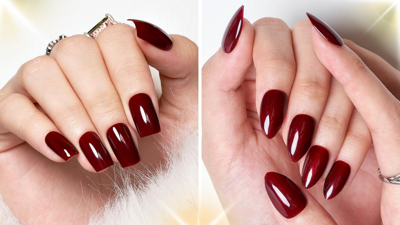 What is the Best Shape for Dark Red Acrylic Nails?