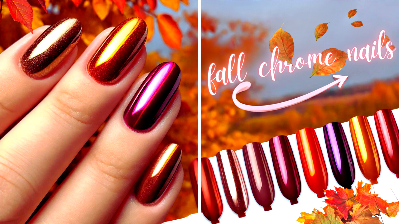 fall chrome nails