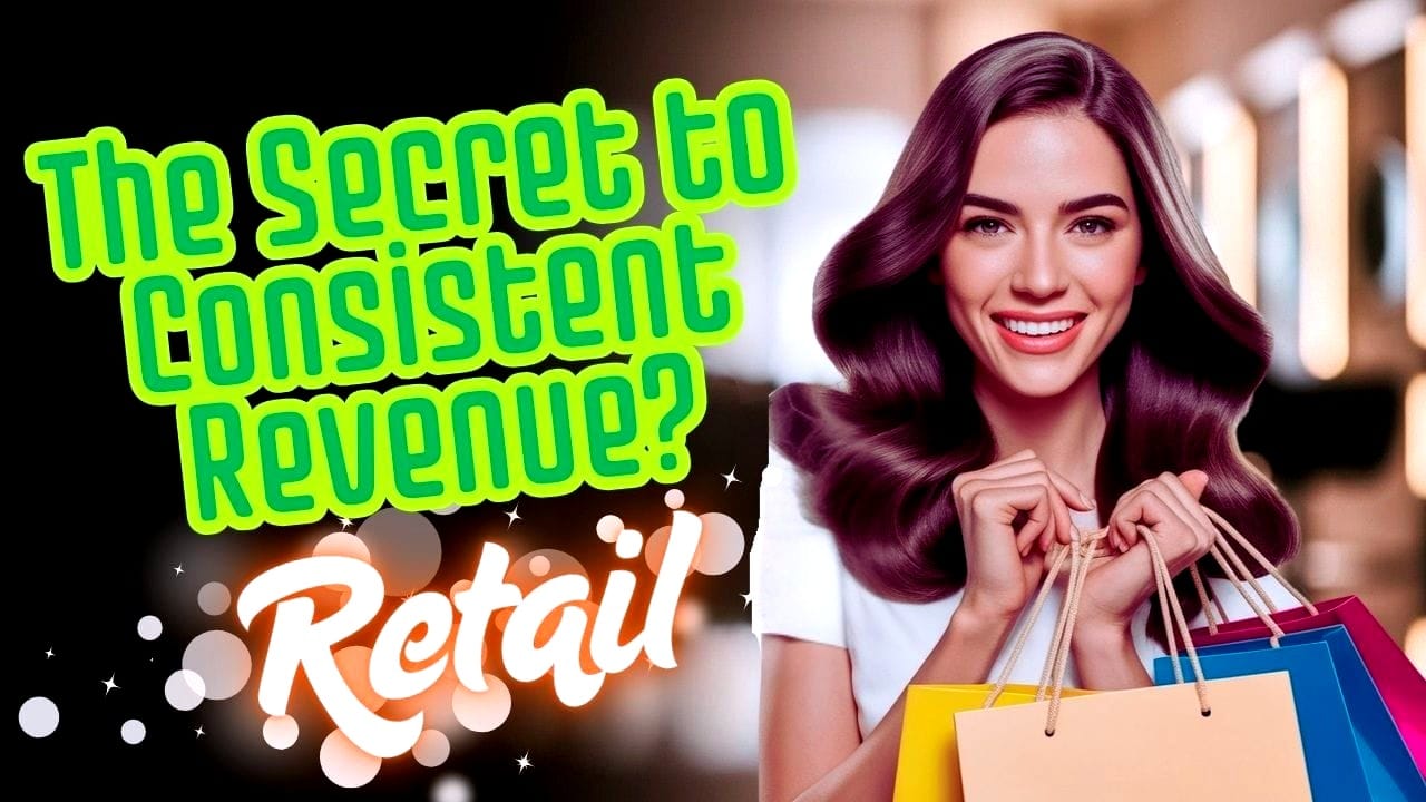 Smiling woman with shopping bags, beauty retail tip: The Secret to Consistent Revenue? Retail.